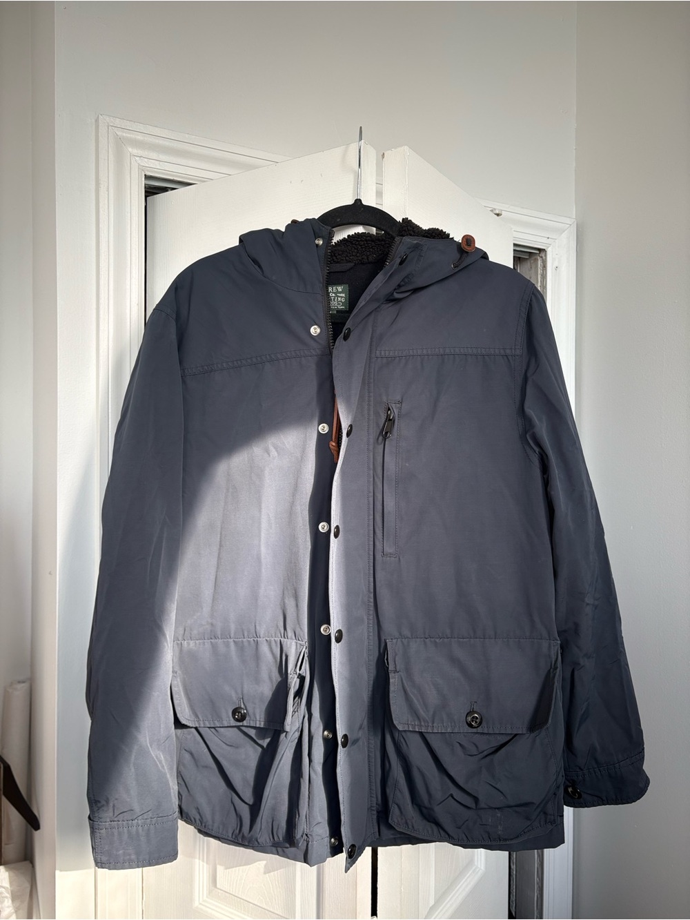 J. Crew Men's Hooded Insulated Parka Jacket - Navy